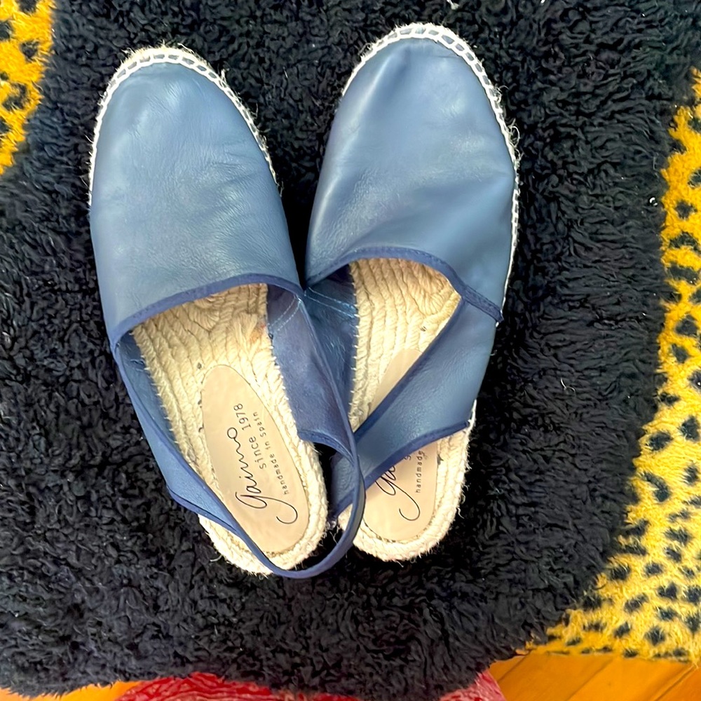 Classic Leather Navy Espadrille Slingback - Women Shoes - Picture 4 of 5